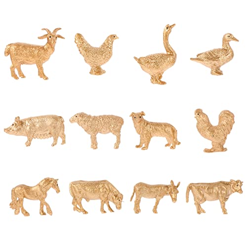 jojofuny Goldene Bauernhof Tiere Figuren Dschungel Bauernhof Tierfiguren Spielset Miniatur Tiere Kuchen Topper Für…