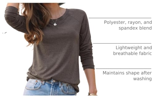 Image of AUTOMET Womens Long Sleeve Crewneck Shirts Fall Tops