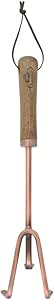 Esschert Copper Plated Hand Rake with Wooden Handle and Leather Hanger ...