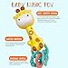WHNKFB Bright Yellow Giraffe Baby Musical Rattle Toy - Light-Up Teether & Sensory Chew, BPA-Free Soft Rubber, Baby Shower & 1st Birthday Gift for 6-18 Months 1+ Year Old