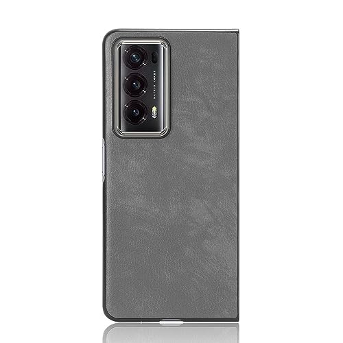 PU Leather & Hard Plastic Case for Honor Magic V2 Protector, Non-Slip Shockproof Phone Cover - Grey