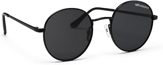 Eyedash Classic Round Sunglasses – Ultra-Light Metal Frame with Dark Lenses | Timeless Vintage Style Unisex Eyewear for Al...