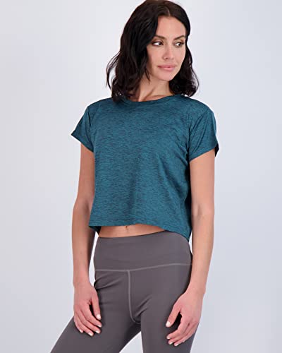5 Pack: Womens Crop Top High Waist Quick Dry Fit Active Wear Yoga Workout Athletic Clothes Running Gym Exercise Ladies Short Sleeve Crew Scoop Neck Moisture Wicking Tees T-Shirt Summer - Set 4, Xl #TOP1