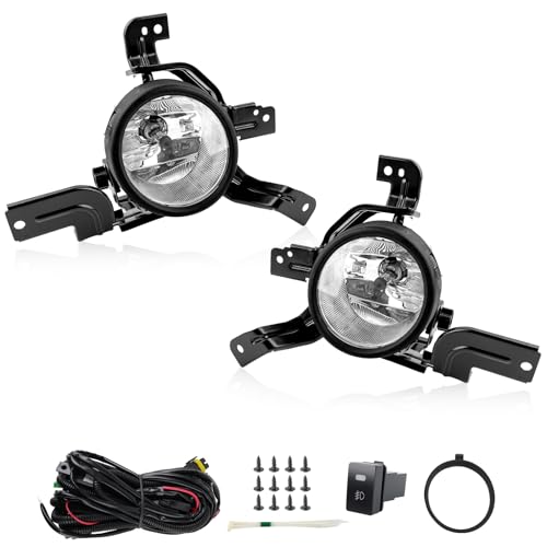 RP Remarkable Power, Fog Light for 2007 2008 2009 CRV EX-EX-L-LX Fog Lamp Kit with Universal Wiring Harness& Switch Clear Lens Halogen Bulbs for 07-09 CRV FL7032