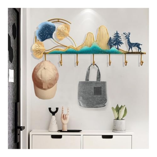 Perchero de pared y ganchos metálicos escandinavos para recibidores 4