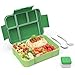 Produktbild HOBUE Brotdose Kinder Mit Fächern,1330ml Lunchbox für Kinder,Auslaufsichere Bento Box,Vesperbox mit 6 Fächern,Frühstücksbox für Kindergarten, Jausenbox für Schule,Brotzeitbox für Erwachsene(Grün)