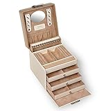 Material: hochwertiges italienisches Lederimitat in Nappaoptik mit superweicher Haptik, weiß | Kollektion: Zarte Töne in cream und beige charakterisieren den femininen Stil von Bella Fiore. Das mit blumigen Accessoire verziehrte Kästchen ist ein echter Hingucker.