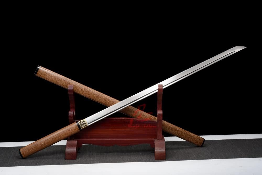 Handmade Samurai Sword 40.6 Battle Ready Hand Forged Shirasaya Ninja Katana Sword Sharp Blade Cut Bamboo (103)