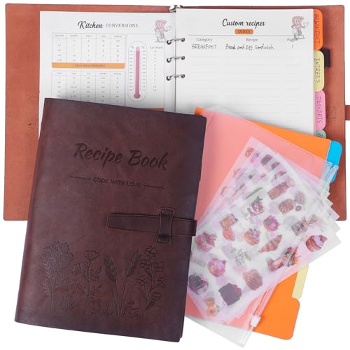 Personalized A5 Leather Recipe Book – Blank...