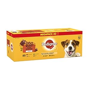 Pedigree Wet Dog Food for Adult Dogs Pouches Mixed Selection in Jelly, 40 Pouches (40x100g)