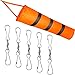 Blulu Windsock Dual Swivel Clip Kit 1 Piece Airport Windsock Orange Wind Sock Bag with Reflective Belt and 5 Dual Swivel Clips for Wind Direction and Strength Indicating