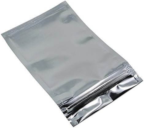 50pcs 14x20 cm (5.51x7.87 inch) Silver Aluminum Foil Mylar Bags for Zip Bag Reusable Lock Seal Front Clear Resealable Plastic Bags Heat Sealable Zipper Lock Candy Snack Foil Food Storage Mylar Pouches