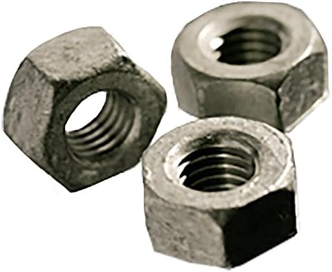 1/2"-13 Heavy Hex Nut, A563 Grade A Steel, Hot Dip Galvanized (Quantity: 100) Thread Size-Pitch: 1/2"-13, 7/8 Inch Width Across The Flats, 31/64 Height of Nut, Structural Nuts