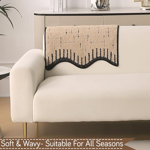 Image of HOKIPO 1 PC Backrest Mat for Sofa Cover | Luxury Supple Soft Wavy Mat with Anti Slip Backing, Brown (AR-6217-BRN)