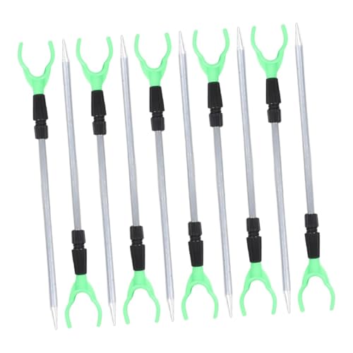 KESYOO 10個 アルミ合製伸縮式釣り竿ホルダー 簡単設置の地面挿入型ロッドスタンド 高さ調整可能 軽量か耐久性に 釣り用支柱 アウト