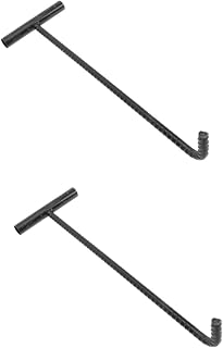 ULTECHNOVO Metal S Hooks Manhole Hook 2pcs Roller Shutter Hook Metal Garbage can Detent Spring Trash Manhole Cover Lifting Tool Meat Stop Trash Pick Upper