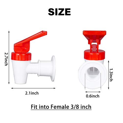 Ohoh 4 Sets Bpa-Free Replacement Cooler Faucet, 2 Blue And 2 Red Reusable Water Dispenser Tap Set, Internal Thread Plastic Spigot #TOP1