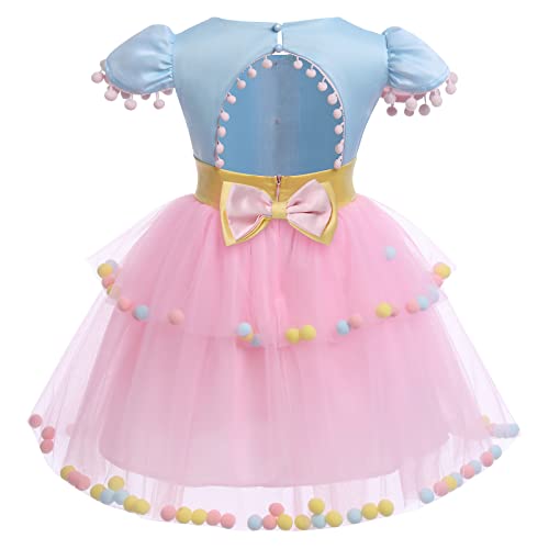Clown Costume For Kids, Clown Costume For Baby, Carnival Theme Birthday Party Cake Smash Photoshoot Princess Tutu Tulle Ruffle Dress For Toddler Kids Child Halloween Fancy Costume Pink Ball + Hat 3-4T #TOP3