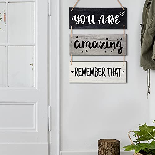 You Are Amazing Remember That Sign Farmhouse Inspirational Wooden Wall Sign For Women Inspirational Gifts Friends Female (Classic Color) #TOP2
