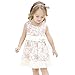 Aikobaby Baby Girls Sleeveless Flower Printed Lace Princess Dresses Summer Skirts Beige