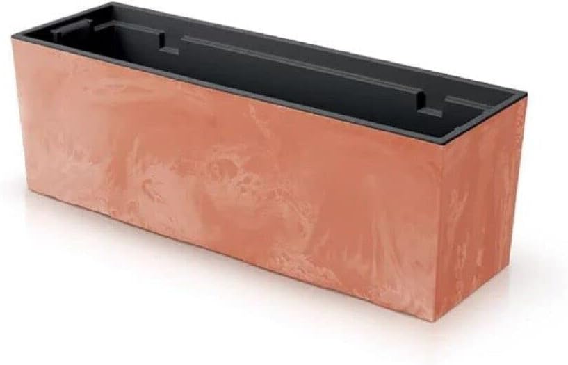 Prosperplast Flower Box with Holder, Darkgray, 39,5 cm x18,5 cm x 19,5 cm [LxBxH]