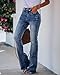 Koinshha Womens High Waisted Jeans Flare Stretch Boyfriend Casual Bootcut Denim Pants Size 12 A Blue