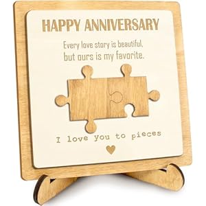 Unique Wedding Gifts, Valentine’s Day Romantic Gift Ideas for Him or Her, I Love You Gifts for Boyfriend Girlfriend Husband Wife, Happy Anniversary Desk Plaque for Couple for Home Office Decoration