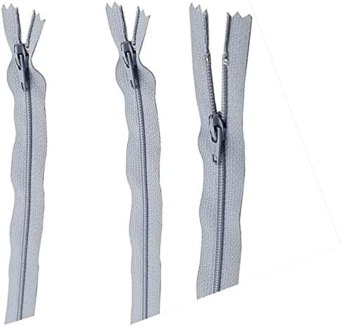 Skirt & Dress Nylon Coil Lightweight YKK Closed Bottom Zippers for Sewing Craft & Apparel - Choose Your Length - Color: Light Grey #119 - Made in The United States (3 Zippers Per Pack) (7" Inches)