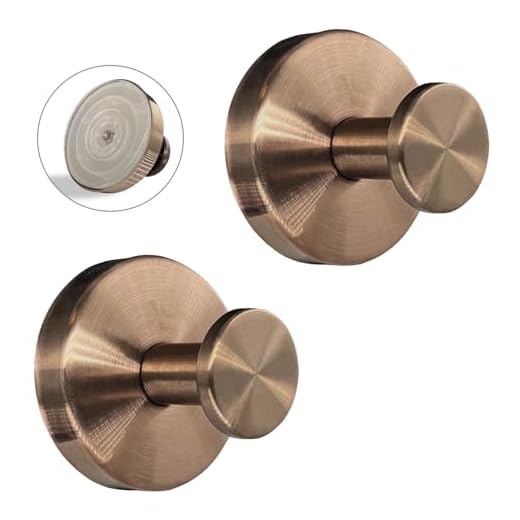 Suction Cup Hooks for Shower - 2 Pack, Bronze - Stainless Steel, Strong Suction, No Drill, Removable Hanger, Tile Bathroom Kitchen Wall, Glass Door, Mirror Hook Hanging Robe, Towel Holder