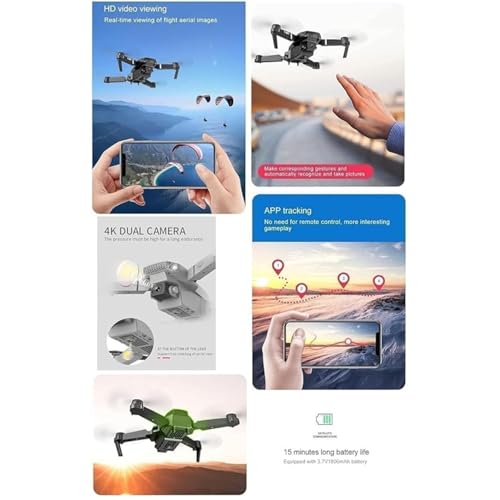 Image of Drone with 4k Camera Foldable 1080P HD Drone with FPV Live Video, Smart Gestures Selfie, Altitude Hold, One Key Take Off /Landing, 3D Flips for Kids and Adults.W4