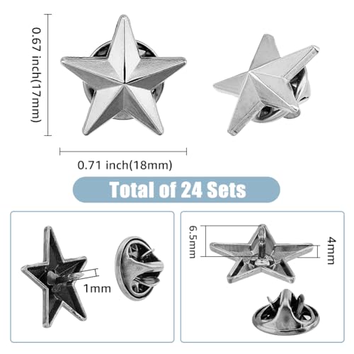 Image of SUPERFINDINGS Alloy Star Badge Lapel Pin Brooches Military Award Pins July Memorial Day Stars for Backpack Clothes