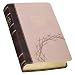 KJV Holy Bible, Giant Print Standard Size Vegan Leather Red Letter Edition - Thumb Index & Ribbon Marker, King James Version, Crown of Thorns, Brown/Pink Two-Tone, 14 pt. Type