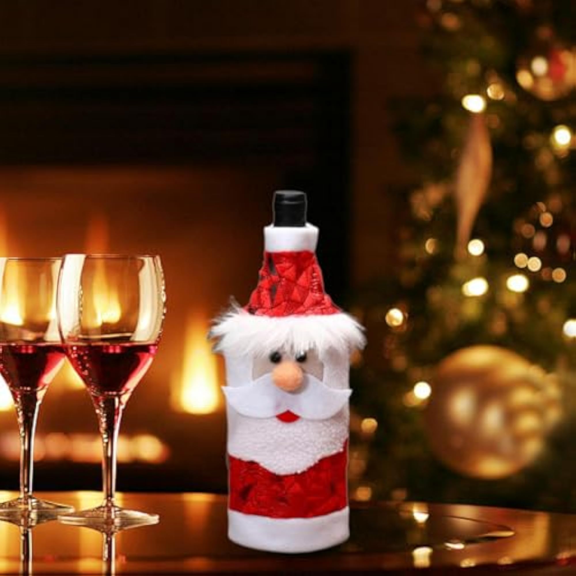 Cute Washable Christmas Wine Bottle Cover for Party Decoration