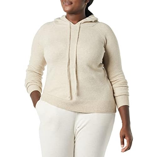 Amazon Essentials Damen Kapuzenpullover aus Strick, Beige, XXL