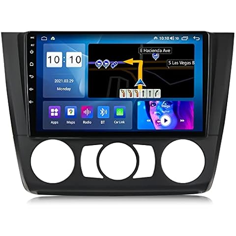 AvgnLxqe Android 10 Car Multimedia Player for BMW 1 Series E81 E82 E87 E88 2008-2012 9 Inch 2 Din Radio Stereo with SWC/Carplay/DSP/Bluetooth Handsfree (4G WIFI 2+32G manual) Cover