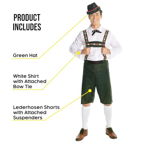 Morph Lederhosen Men Costume, Bavarian Oktoberfest Outfit, German Traditional Attire for Men, Festive Celebration Wear, X-Large by Morph - Image 2