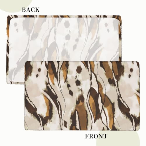 Nappe extensible feuilles tropicales 76 X 122 cm lavable et imperméable blanche