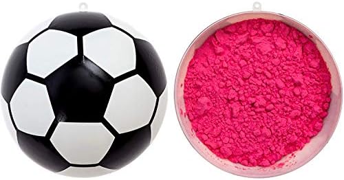 SimplyHealth Gender Reveal Soccer Ball - Spill Proof Design. Biggest Soccerball with Most Powder for Biggest Puff and Great Photos Opportunity. Not Transparent Can't See The Powder Inside