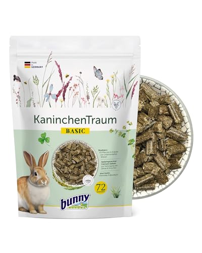 bunnyNature KaninchenTraum Basic - Zwergkaninchen Alleinfuttermittel ab dem 6. Lebensmonat - Kaninchen-Futter mit 63 Erlesenen Pflanzen & Kräutern - 1,5kg