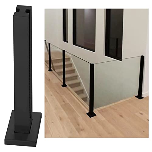 Garde-corps en verre robuste contre le manque de lumière : kit de poteaux noirs de balustrade