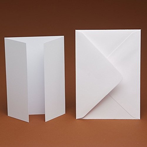 Diy Wedding & Crafts White A6 Blank Hammered Gatefold Cards And Smooth C6 Envelopes (25)