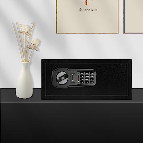 Songyung Fire Resistant Safe Box With Fireproof Waterproof Bag And Sensor Light,0.7 Cubic Feet Money Safe With Emergency External Power Supply,Electronic Digital Security Safe #TOP6