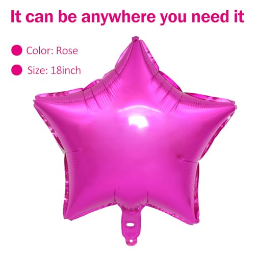 Image of MEETINGU Star Balloons,18 Inch Rose Mylar Star Foil Balloons for Baby Shower, Wedding, Magical Prom or Engagement Party Decoration(10psc)