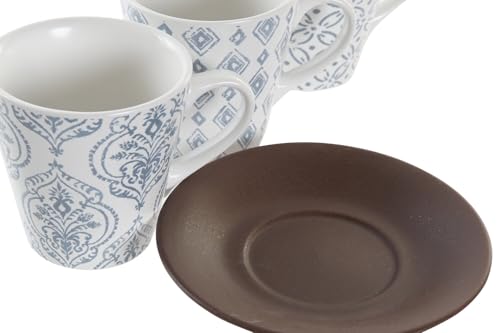 Service café grès 150 ml azulejos ensemble 6 tasses avec support vertical - 5