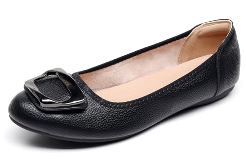 VenusCelia Women's Buckle Dance Flats Shoe