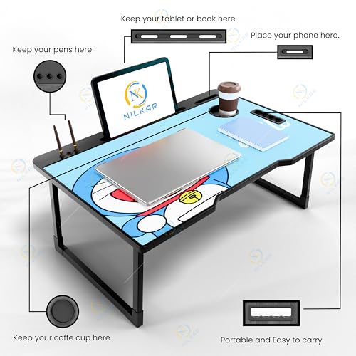 Image of Study Table Bed Table Premium Laptop Table /Foldable and Portable Wooden /Writing Desk for Office /Home /School (CTD DORMONA)