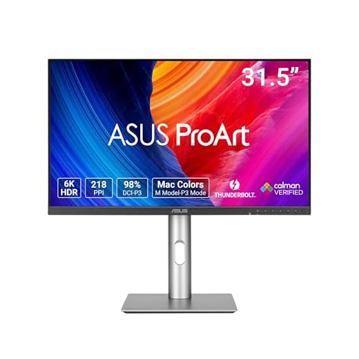 ASUS ProArt Display 32” 6K Professional Monitor (PA32QCV) - IPS, 6K (6016 x 3384), 98% DCI-P3, LuxPixel™, ΔE < 2, Calman Verified, Thunderbolt 4, DisplayHDR600, Auto KVM, DisplayWidget, 3 yr Warranty