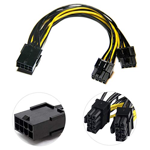 8pin PCI Express a 2 X PCIe 8 (6 + 2) pin e scheda madre grafica a 6 pin Scheda video PCI-e GPU VGA Y-splitter Cavo di alimentazione hub (4 pack)