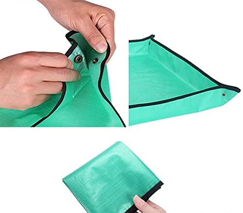 BIUWING 2PCS 26.8\" x 26.8\" Plant Repotting Mat Waterproof Transplanting Mat Indoor Succulent Potting Mat Portable Gardening Soil Changing and Watering mat Square and Foldable Garden mat