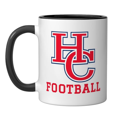 Henry County High School TN Logo Football Ceramic Mug, Black/White, 11oz